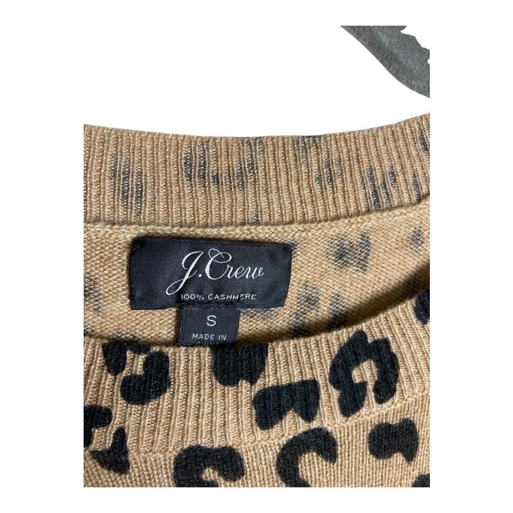 J.Crew Leopard 100% Cashmere Crewneck Sweater - Small - Picture 3 of 4